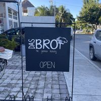 Sign out front at Das Brot in Playa Del Carmen