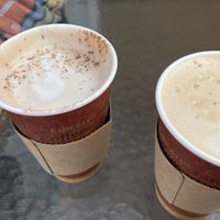 Oat milk mocha & soy latte, yum!   at Mr. Toots Coffeehouse in Capitola