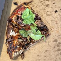 Medici’s vegan “pizza”, that doesn’t have any cheese.   at Medici Pizzeria in Hobart