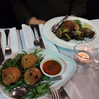 Aracine and vegan swordfish at Funghi E Tartufo in Melbourne