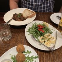 The caponata, calamari and standing from the entree section of the chef’s selection. The calamari was outstanding   at Funghi E Tartufo in Melbourne