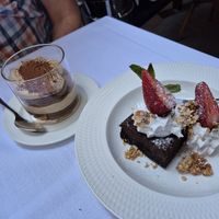 Tiramisu and chocolate cheesecake at Funghi E Tartufo in Melbourne