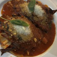 Eggplant pasta.   at Funghi E Tartufo in Melbourne
