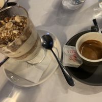 Tiramisu & espresso   at Funghi E Tartufo in Melbourne