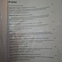 Menu Nov 2025 at Funghi E Tartufo in Melbourne