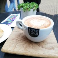 My Chai Oat Latte with a heart art at Koffiestation Books & Coffee in Groningen