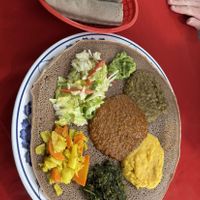 Vegetarian plate at Lalibela Restaurant in Omaha