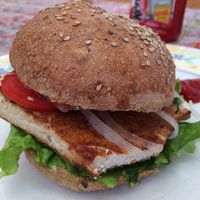 Vegan Hamburgers and Vegan pizza is the best call for lunch or dinner, between $4 to $8 price. Also the breakfast with tofu is awesome. at Las Chinitas in Panajachel