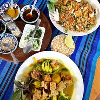 Delicious nasi goreng, and Malaysian curry which didn’t quite hit the creamy coconut flavours I was craving, but the extra condiments made up for it  at Las Chinitas in Panajachel