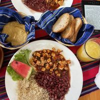 Vegan breakfast for only 40Q, so good!  at Las Chinitas in Panajachel