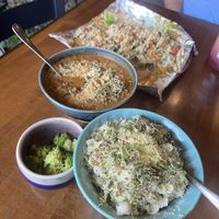 Alfredo, con broccoli,  a side of steamed broccoli, curry chili-Mac and supreme nachos   at Hartwood in Tulum