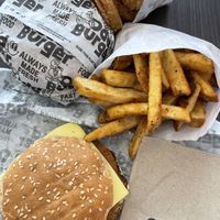 Fries, rings, chicken cordon bleu  at Odd Burger in Hamilton