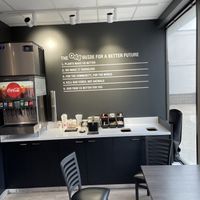 Beverages and condiments area  at Odd Burger in Hamilton
