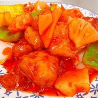 Sweet and sour chicken at Vegan Green Kitchen in Manchester