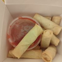 Spring rolls at Vegan Green Kitchen in Manchester