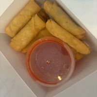 These were free 👏 spring rolls   at Vegan Green Kitchen in Manchester