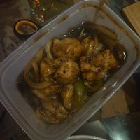 Chicken in black bean sauce at Vegan Green Kitchen in Manchester