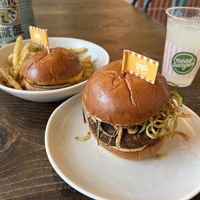 Veggie crisp and cheeseburgerr  at Neat - Victoria in South West London