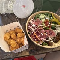 Tater tots and falafel bowl   at Neat - Victoria in South West London