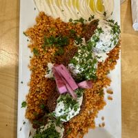 Falafel plate with bulgar  at Sticks and Stones in Walpole