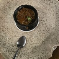 Lentil stew and Injera   at Ras Dashen in Footscray