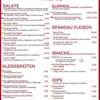 Speisekarte at Spandau Projekt in Hannover