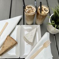Twix cake and Raffaello cake and Iced Latte (with Soy milk)  at De Bono Coffee Shop in Valletta