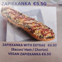 Menu at De Bono Coffee Shop in Valletta