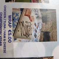 Menu at De Bono Coffee Shop in Valletta