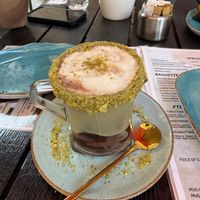 Pistachio Hot Choc w/ Soy Milk (I didn’t check if it was vegan)  at De Bono Coffee Shop in Valletta