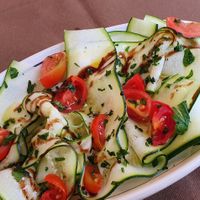 Zucchini carpaccio at Bio 72 in Bari