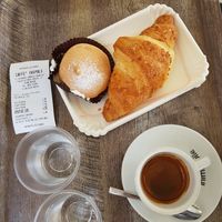 Tette delle monache and vegan croissant at Caffe Tripoli in Matera