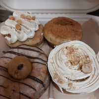 Cookie-dough,peanutbutter,speculatious,cream filled with berry at Areca Bakery in Barcelona