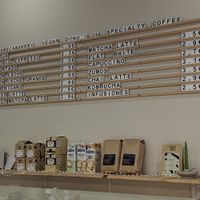 Hot drinks at Areca Bakery in Barcelona