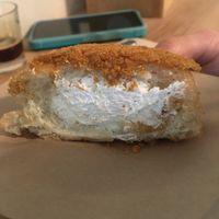 Banana chantilly filling  at Areca Bakery in Barcelona