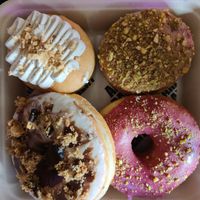 Doughnut assortment at Areca Bakery in Barcelona