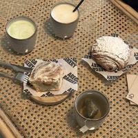 Matcha, chai and pastries  at Areca Bakery in Barcelona