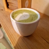 Matxa latte at Areca Bakery in Barcelona