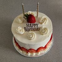 Vanilla Cake (added the strawberries myself) at Keepin it Vegan  in Ottawa