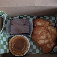 Brownie, butter tart, and almond croissant at Keepin it Vegan  in Ottawa