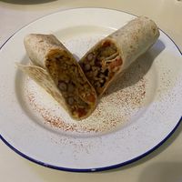 Veggie burrito made to be vegan  at El Burro Tacos y Tequila in Athens