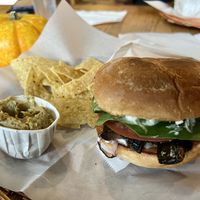 Portobello mushroom burger with vegan aioli  at Grilla Bites in Snohomish