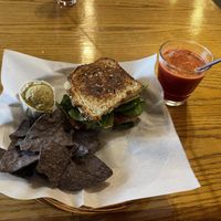 Bbq vegan sandwich and ginger zinger juice  at Grilla Bites in Snohomish