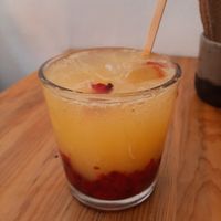 Yummy refreshing with juice, sparkling water and fruits at Yegolé Termopolio in Oaxaca