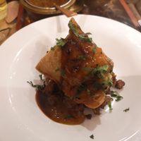 Samosa with chaat and mango/tamarind topping at Naan in Bournemouth