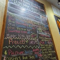 Chalkboard menu of the day at Padre Island Brewing Co in South Padre Island