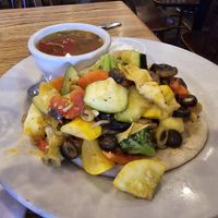 Grilled vegetable sandwich on pita at Padre Island Brewing Co in South Padre Island