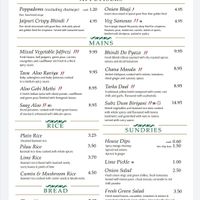 Vegan menu at The Cumin in Nottingham