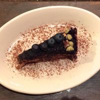 This was some sort of blackberry cake. It was delicious at Mi Vida Cafe in Miami