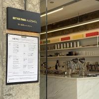 View of Menu and Entrance at Better Than Alcohol in Seoul